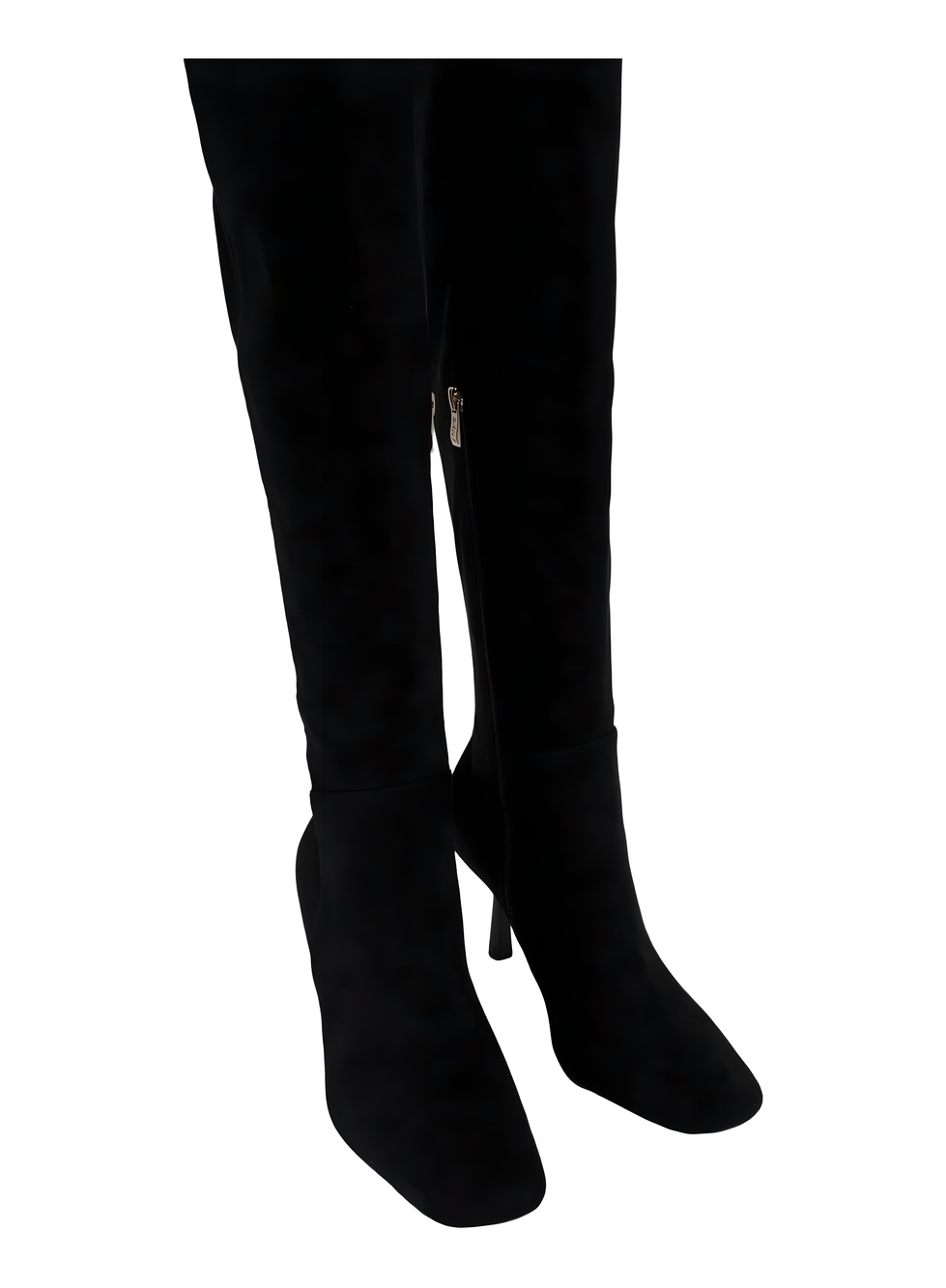 DKNY Vidalia Square Toe Tall Dress Boots Black Suede 3" Heel Size 11
